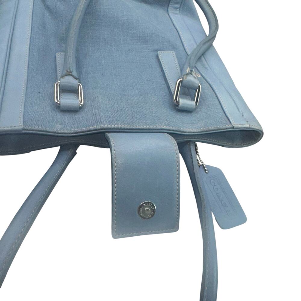 Coach Soho Light Blue Leather & Canvas Tote Bag Costa Rica No A1P-9429 vintage - Picture 13 of 16